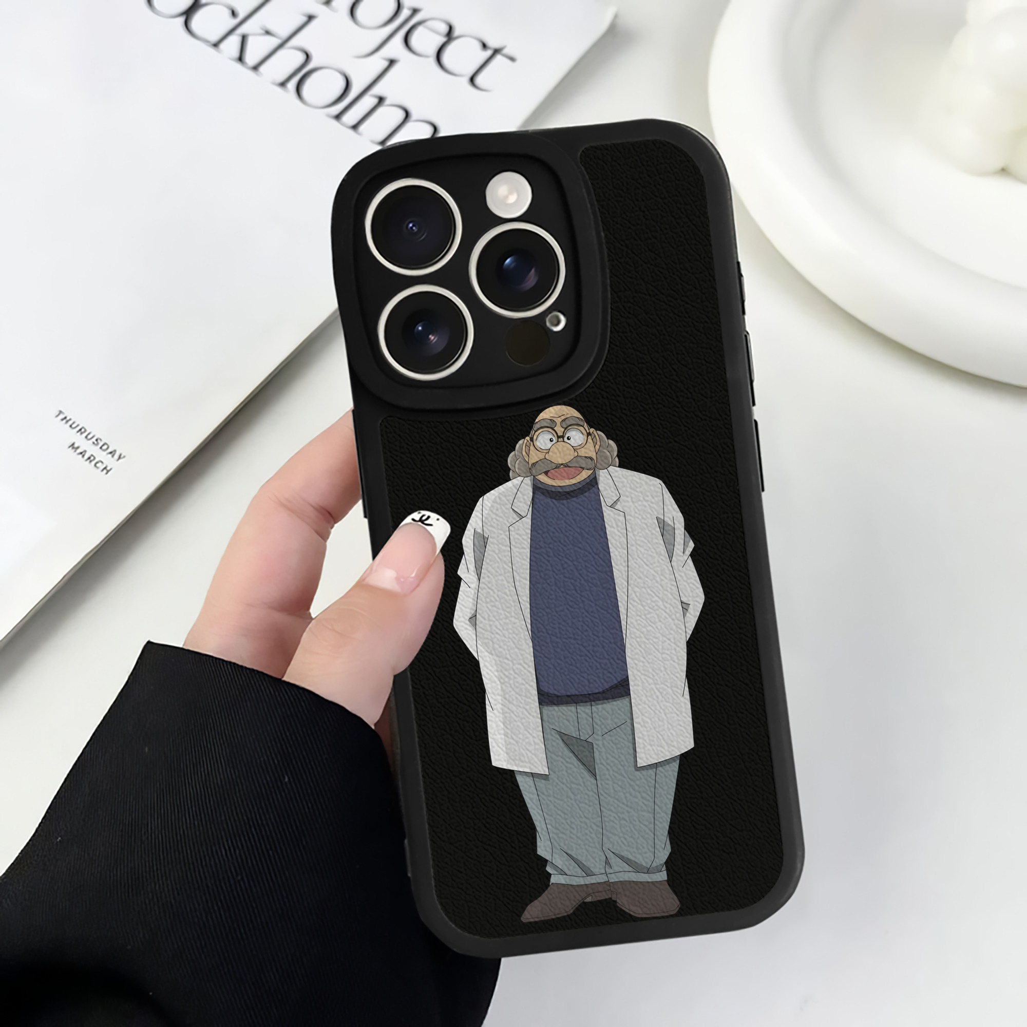 （画像用） 名探偵コナン あがさ ひろし Detective Conan Agasa Hiroshi 【iPhone 16シリーズ対応】シリコンスマホケース（レザー調） 材質：シリコン